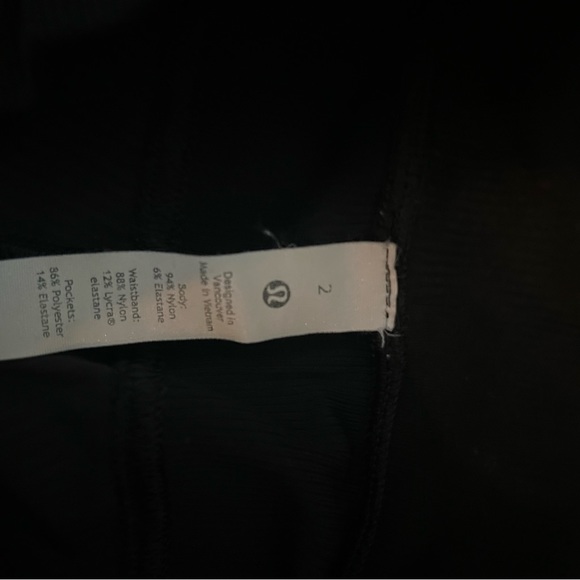 Lulu, lemon, black joggers, size 2 - Picture 4 of 4